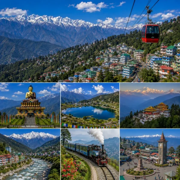 Sikkim Darjeeling Grand Tour Package featuring Tsomgo Lake, Yumthang Valley, Pelling Skywalk, Tiger Hill, Darjeeling Toy Train and Mount Kanchenjunga.