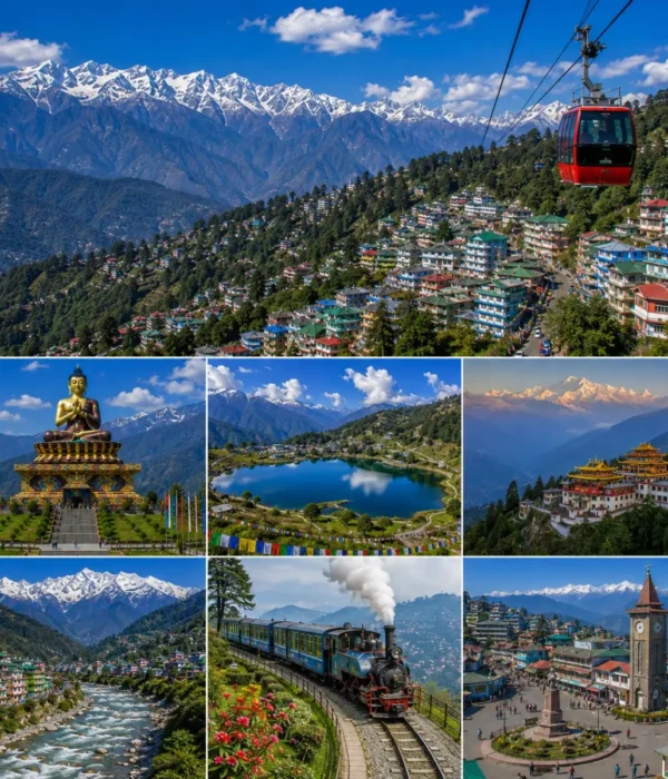 Sikkim Darjeeling Grand Tour Package featuring Tsomgo Lake, Yumthang Valley, Pelling Skywalk, Tiger Hill, Darjeeling Toy Train and Mount Kanchenjunga.
