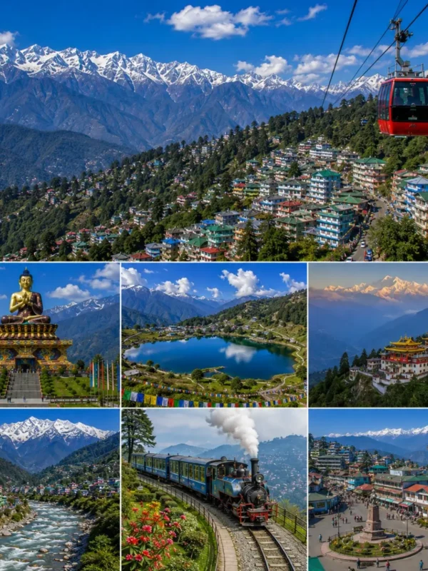 Sikkim Darjeeling Grand Tour Package featuring Tsomgo Lake, Yumthang Valley, Pelling Skywalk, Tiger Hill, Darjeeling Toy Train and Mount Kanchenjunga.
