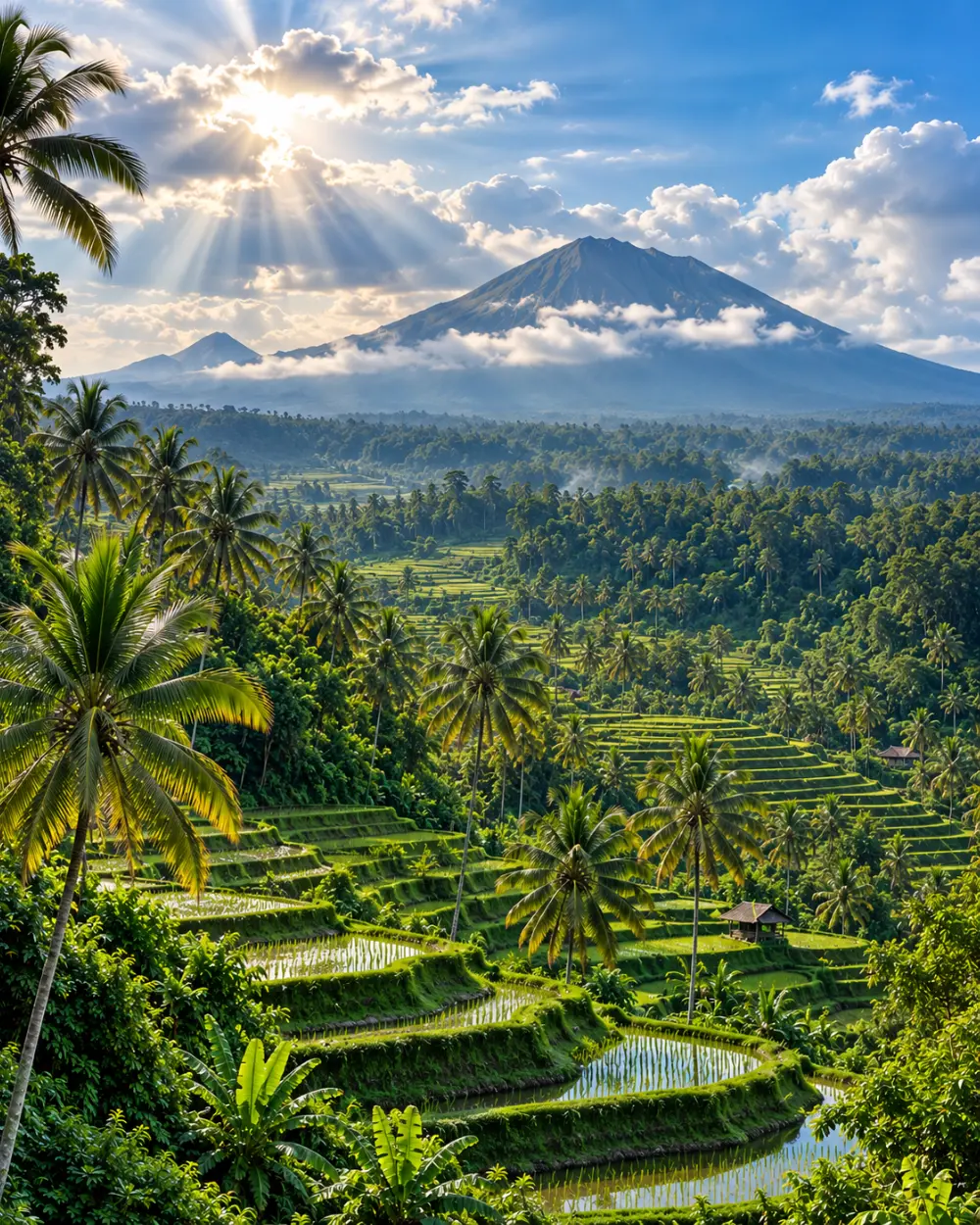 Bali rice terraces and beach
